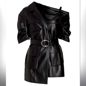 NWT Cinq à Sept's Leather minidress Size 2